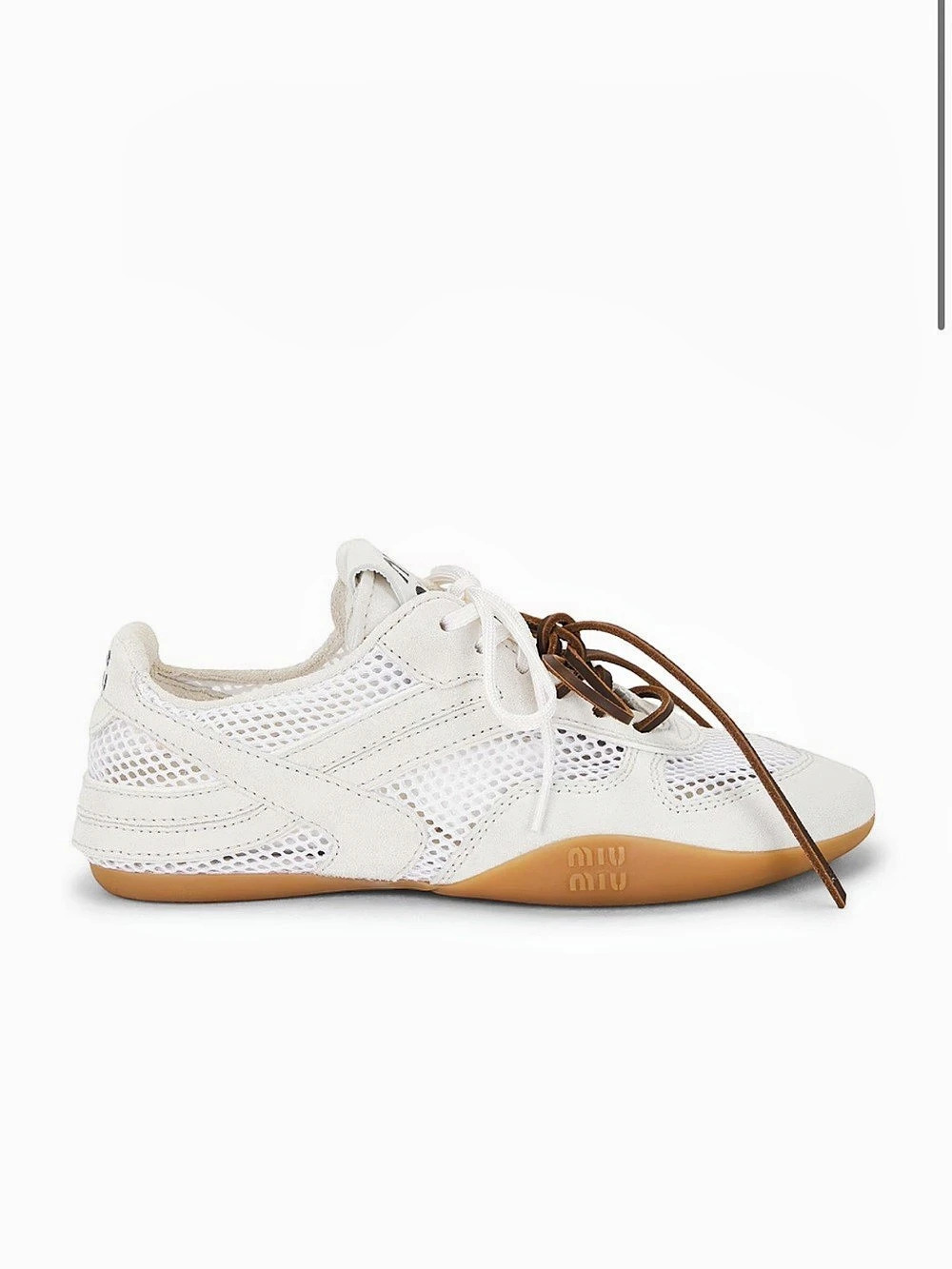 Miu Miu Rete Scamosciato Sneaker White & Brown EU 36.5 excellent condition - Picture 6 of 6